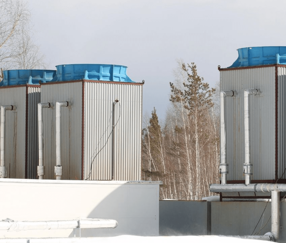 Industrial cooling towers used in process cooling applications
